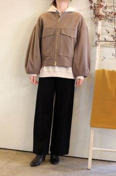 ウールライクショートジャケット モカ
