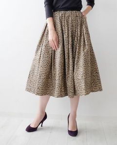 神戸・山の手スカート レオパード ミモレ