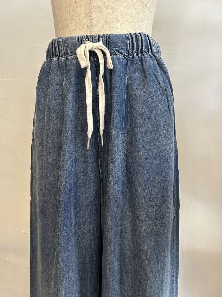 テンセルデニムワイドパンツ ブルー
