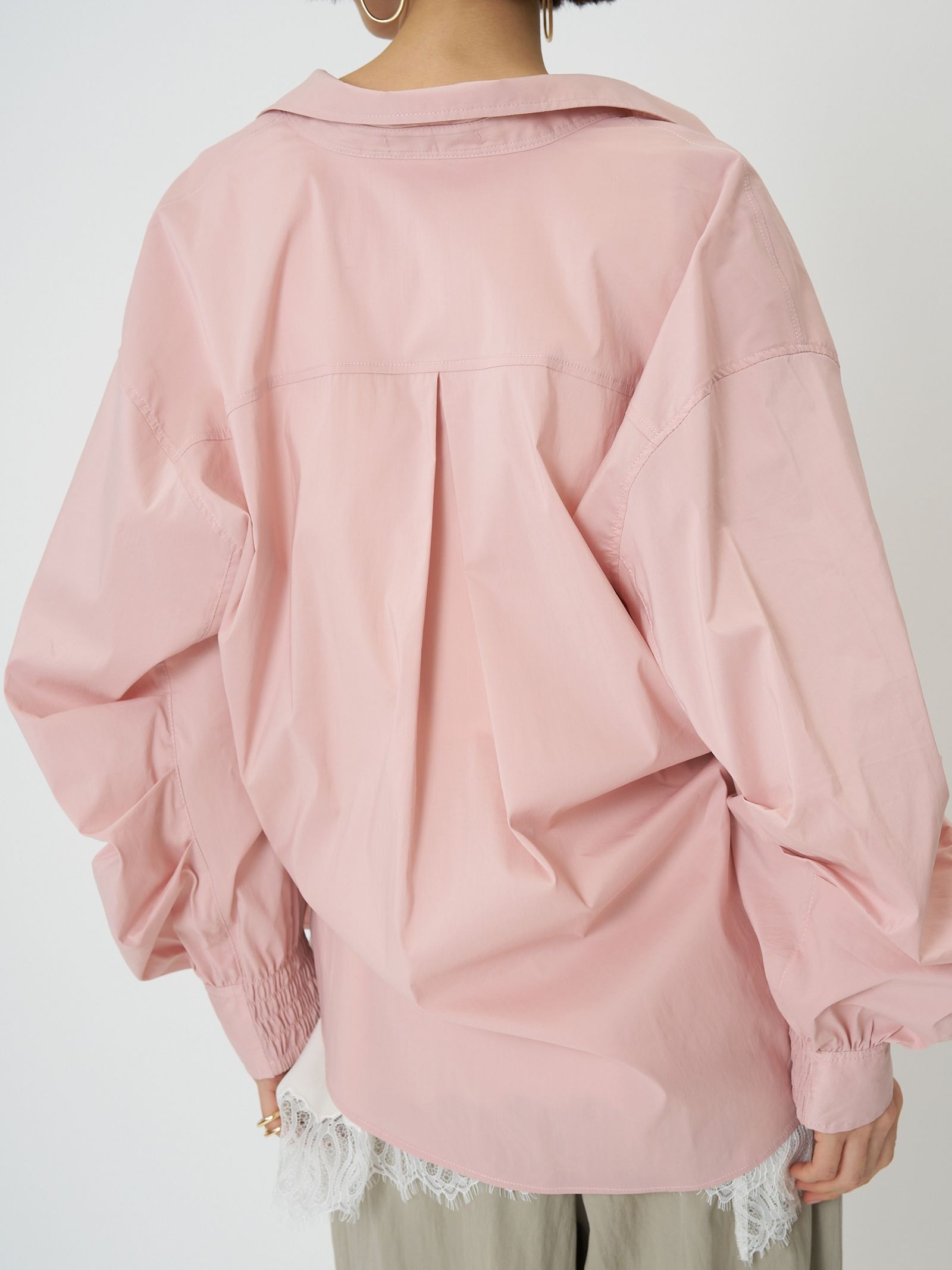 [1261-017KK] タックボリュームスリーブSH ピンク