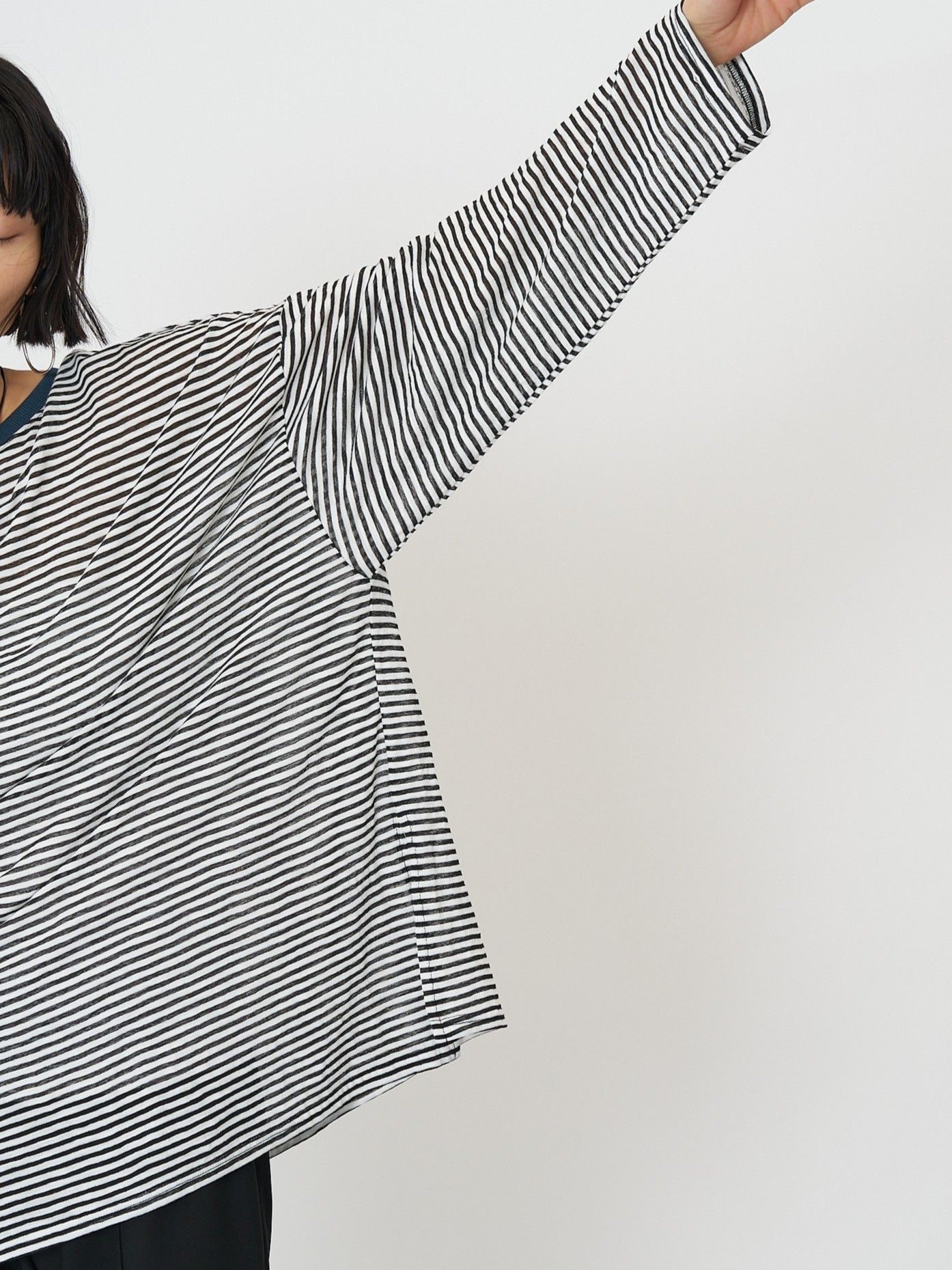 [8461-107KK] シアーボーダーTee グリーン