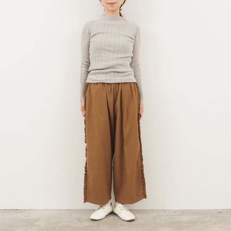 シーチングハンドワッシャー フリンジパンツ コヨーテ