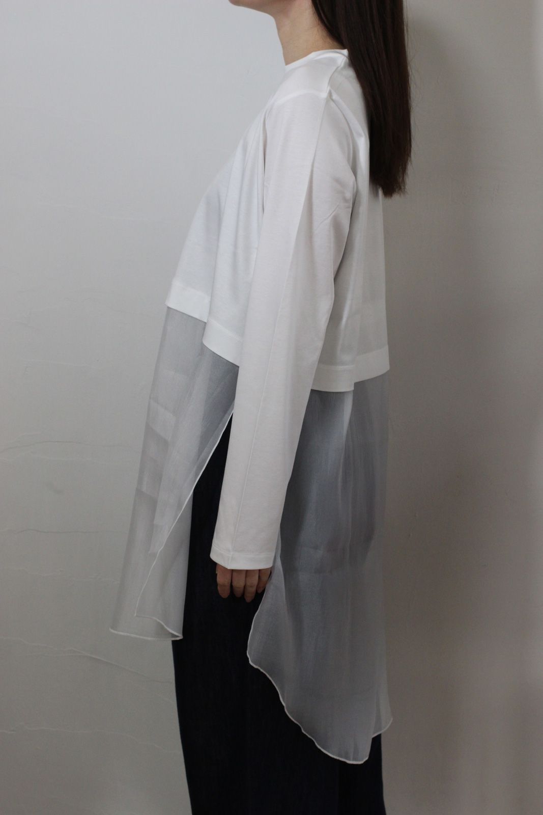 オーガンジードッキングトップス オフホワイト