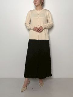 [2956-424KK] ファーバルーンスカート ブラック