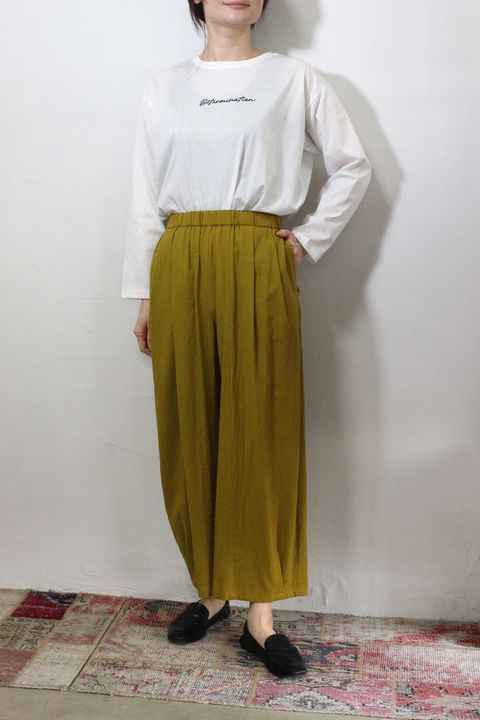 コットンナチュラルエッグパンツ マスタード