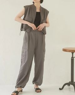 ナイロンカーゴパンツ グレー