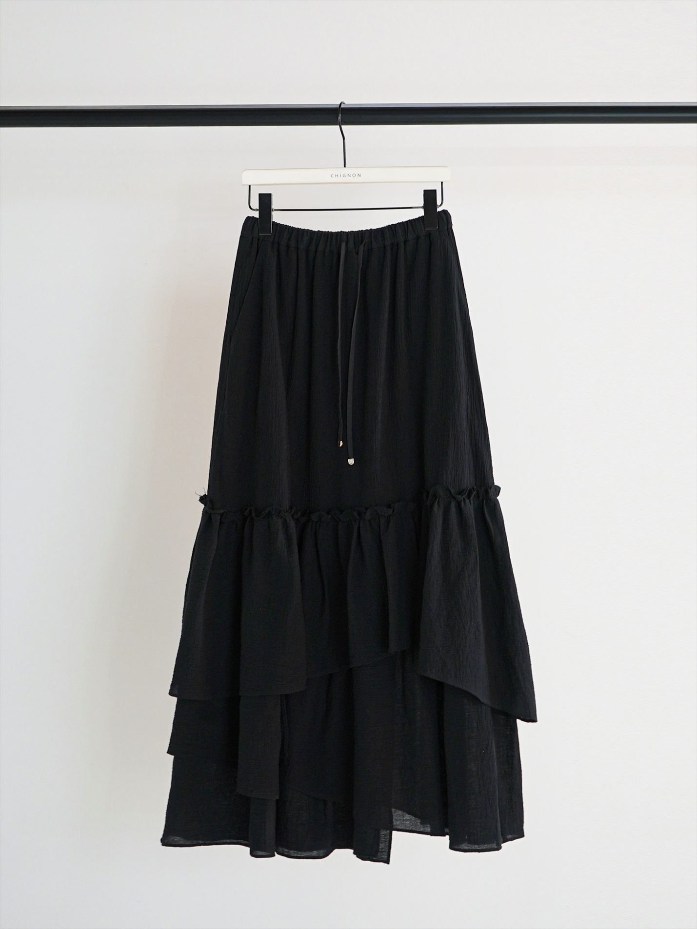 [2961-048BZ] コットンティアードSK ブラック