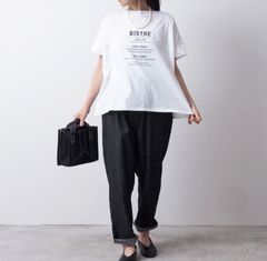 BISTREプリントコンフィシャツ ホワイトxブラック