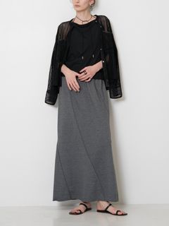 [2863-716KK] ミニ裏毛ツイストSK チャコール