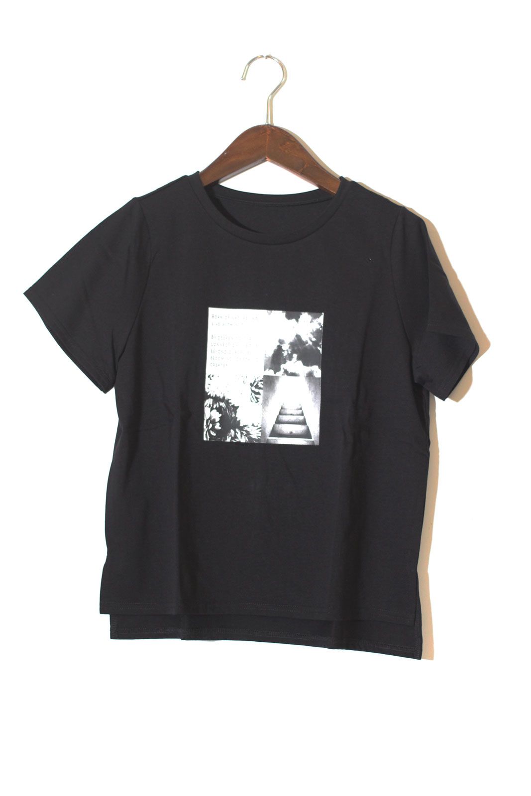 フォトプリントTシャツ ブラック