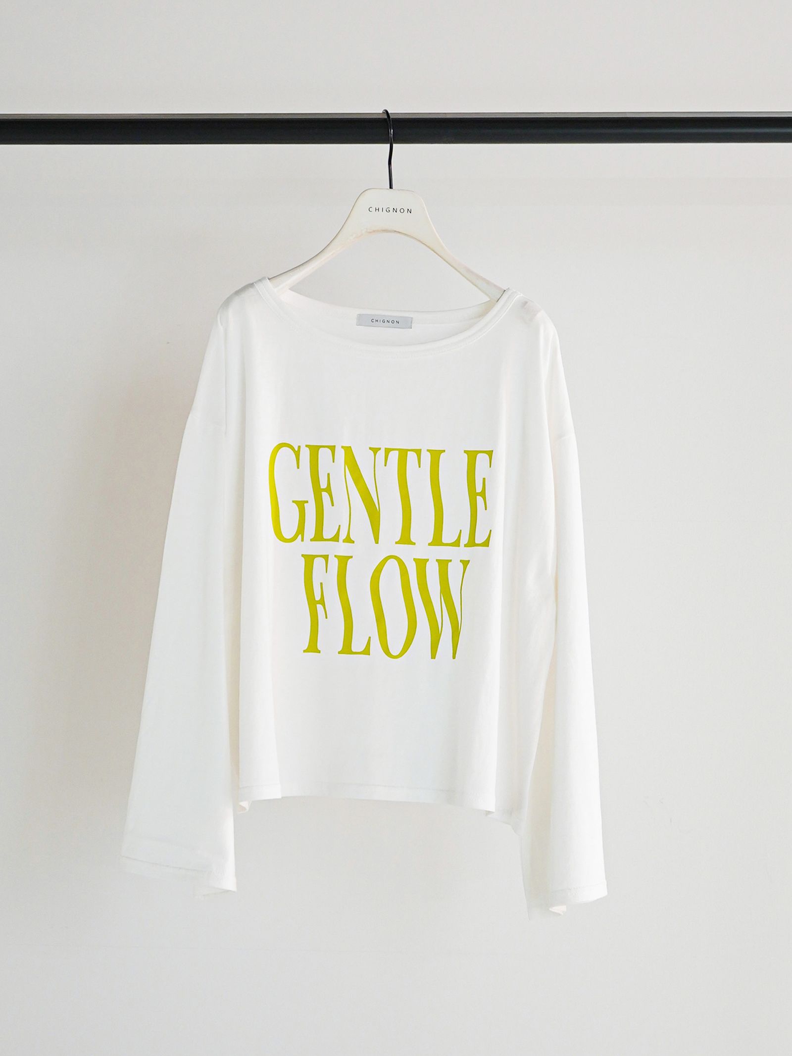[8461-103KK] ”FLOW”ウェイブロゴTee  ホワイト
