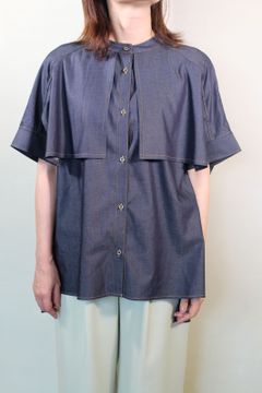 ラッフルブラウス インディゴ