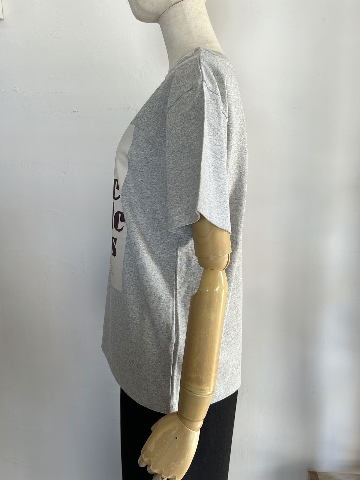 ロゴプリントTシャツ 杢グレー