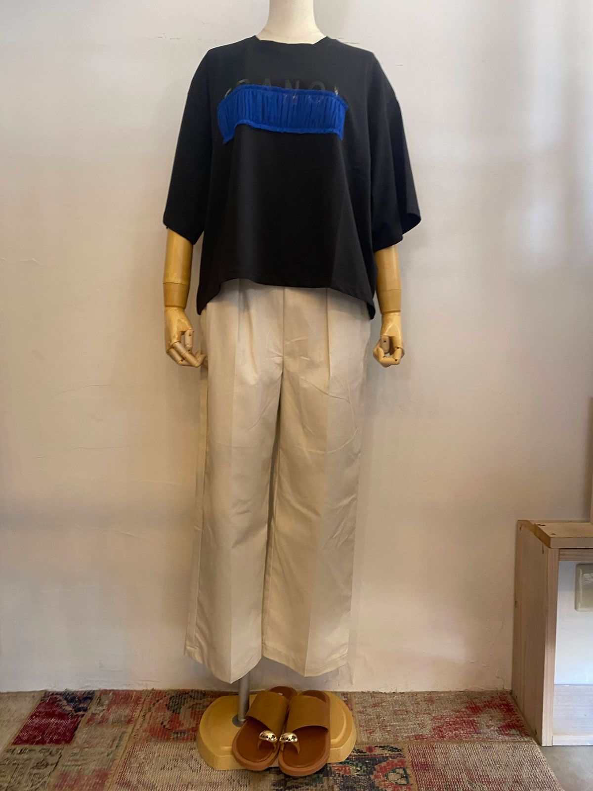 tulle bar TRANOI. wide tee ブラック