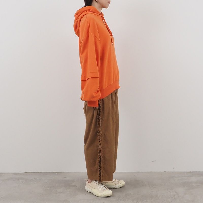 セントラル裏毛カットオフパーカー カーキグレー