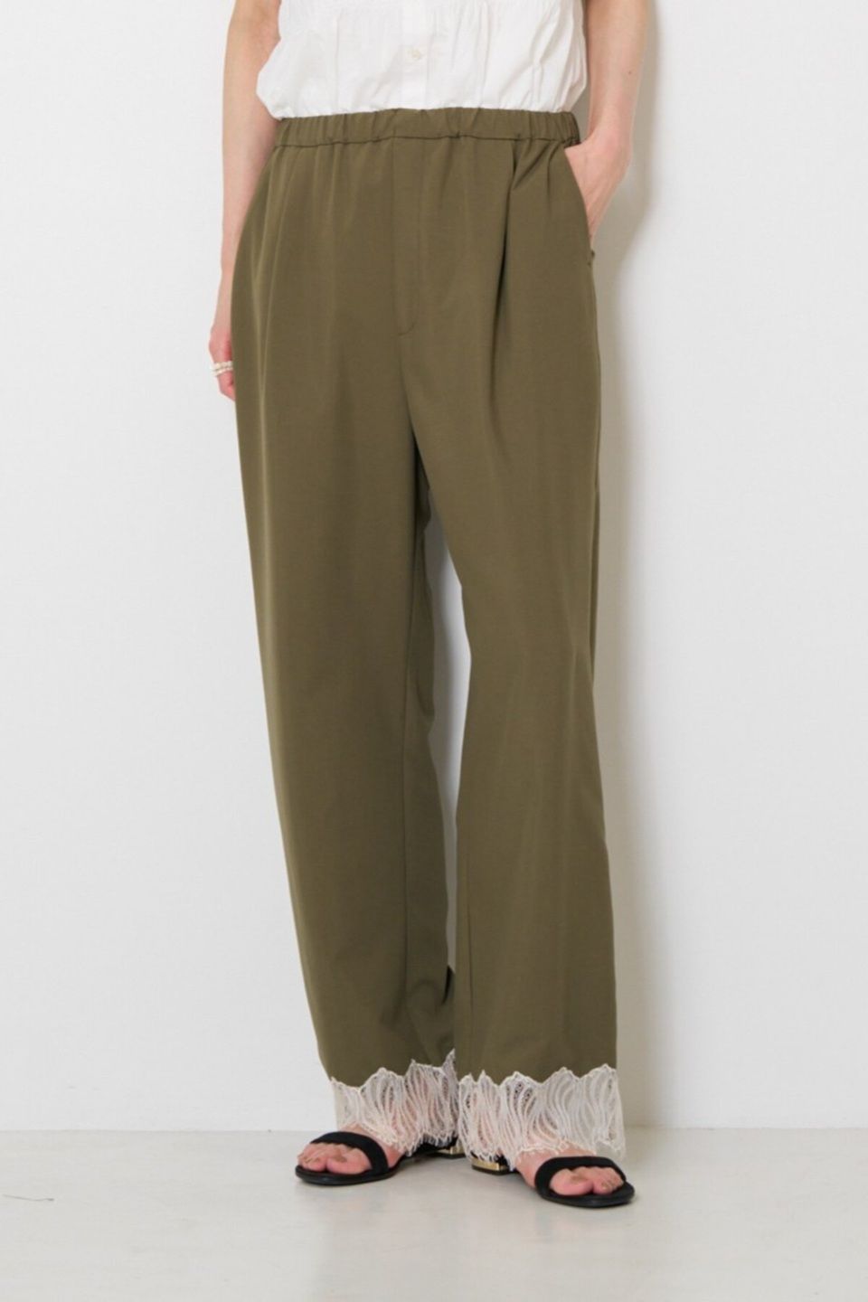 [3563-682NH] レースサテンイージーPT ブラック