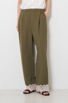 [3563-682NH] レースサテンイージーPT カーキ