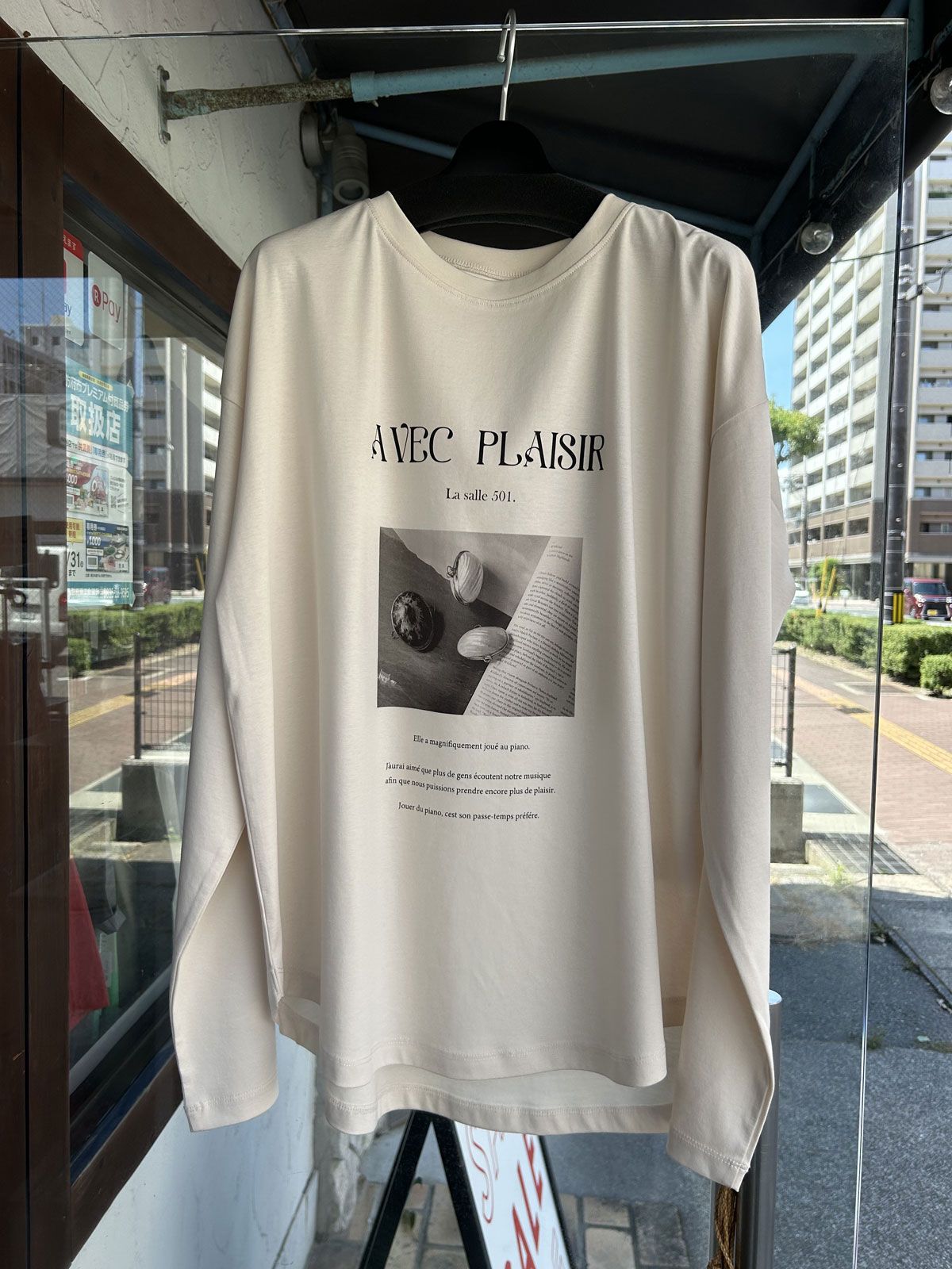 フォトプリント ロゴロンT ライトベージュ