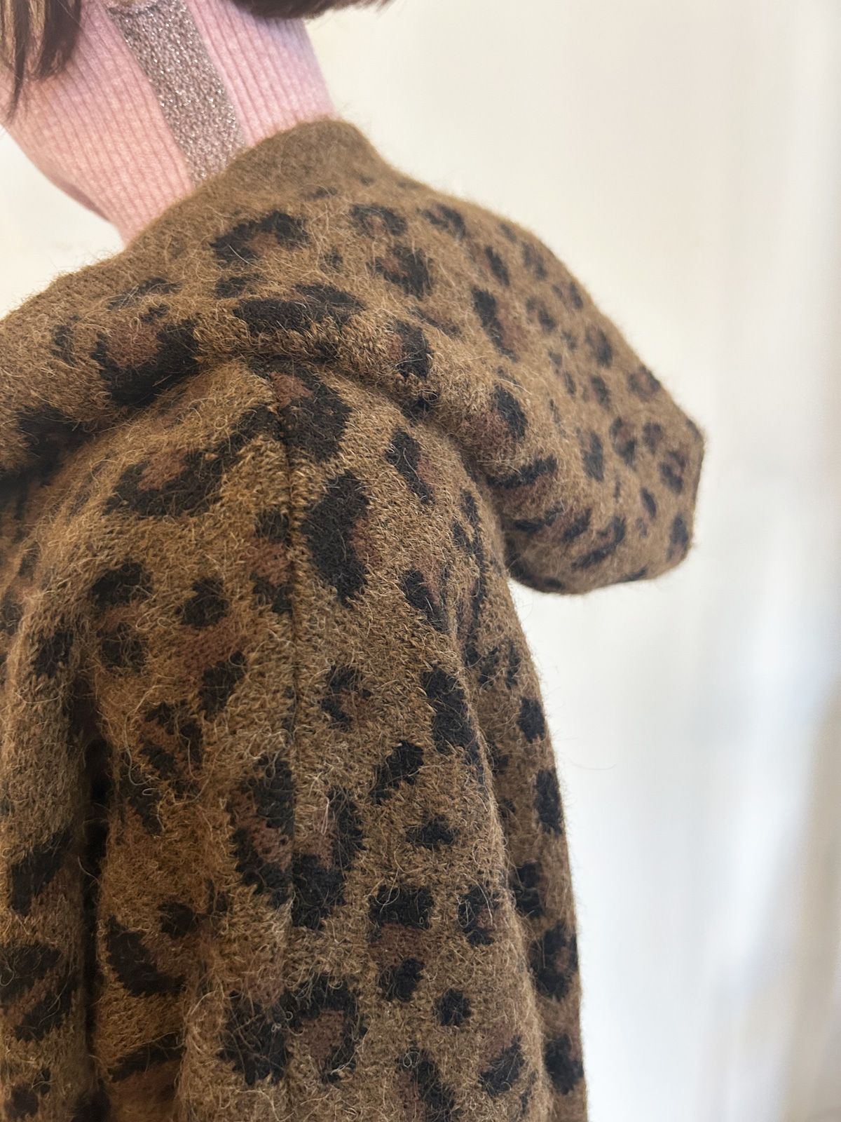 レオパードフードパーカー ブラウン