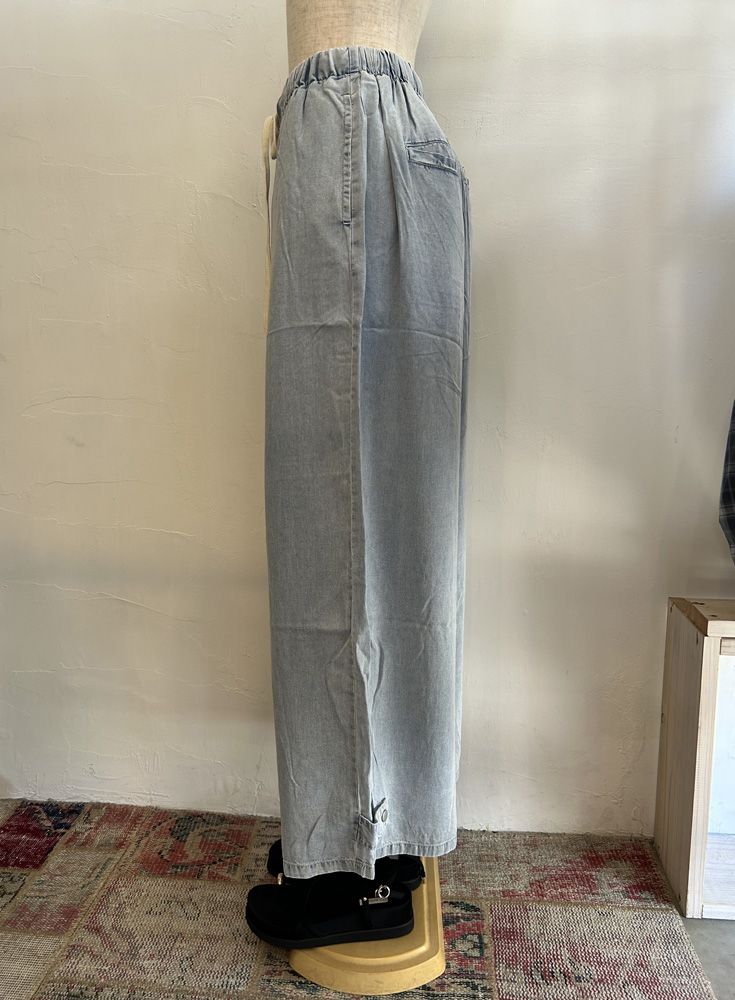 テンセルデニムワイドパンツ サックス