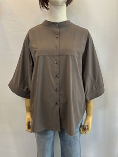 接触冷感ドルマンシャツ チャコールグレー