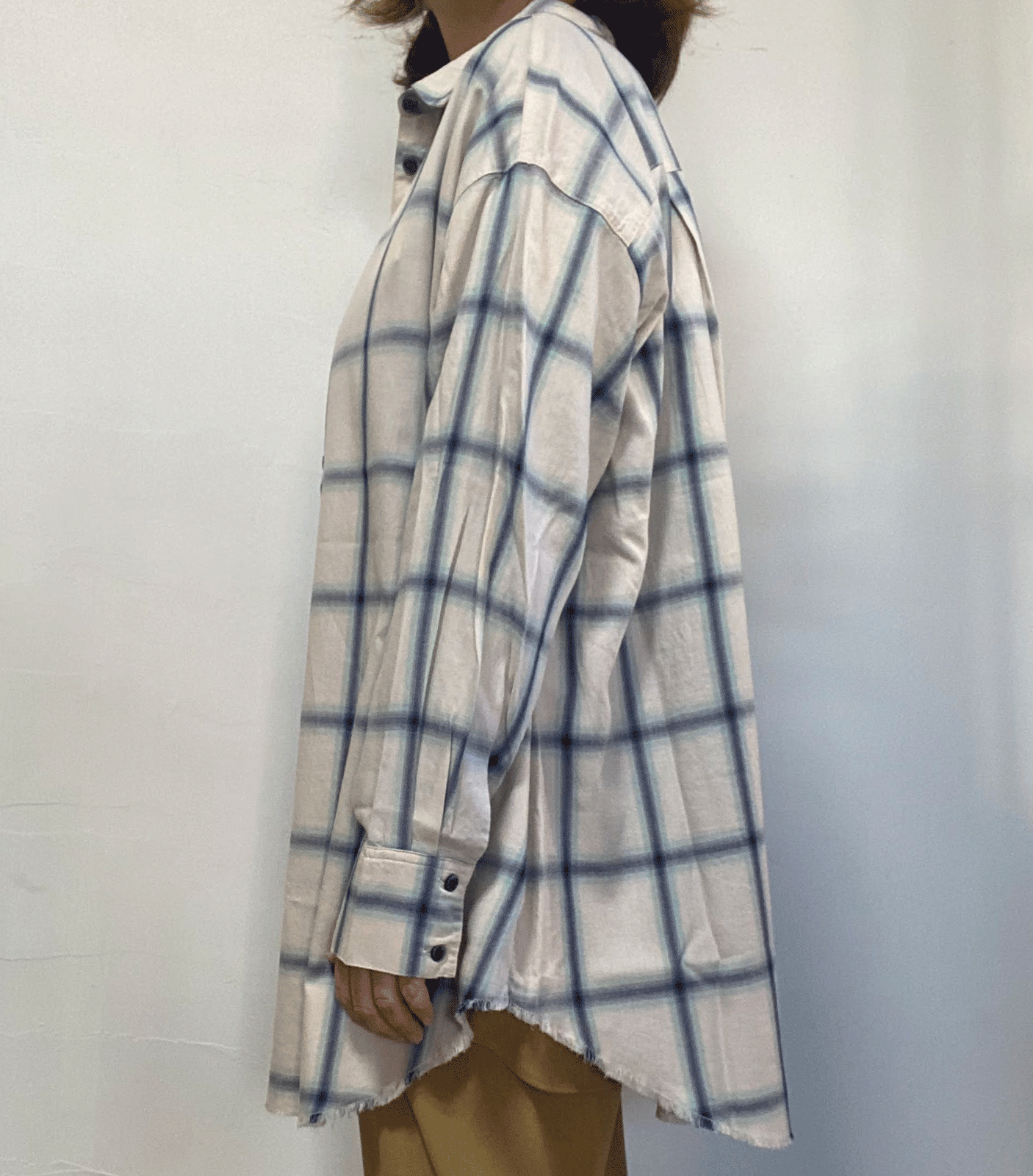 先染め チェックオーバーシャツ オフ