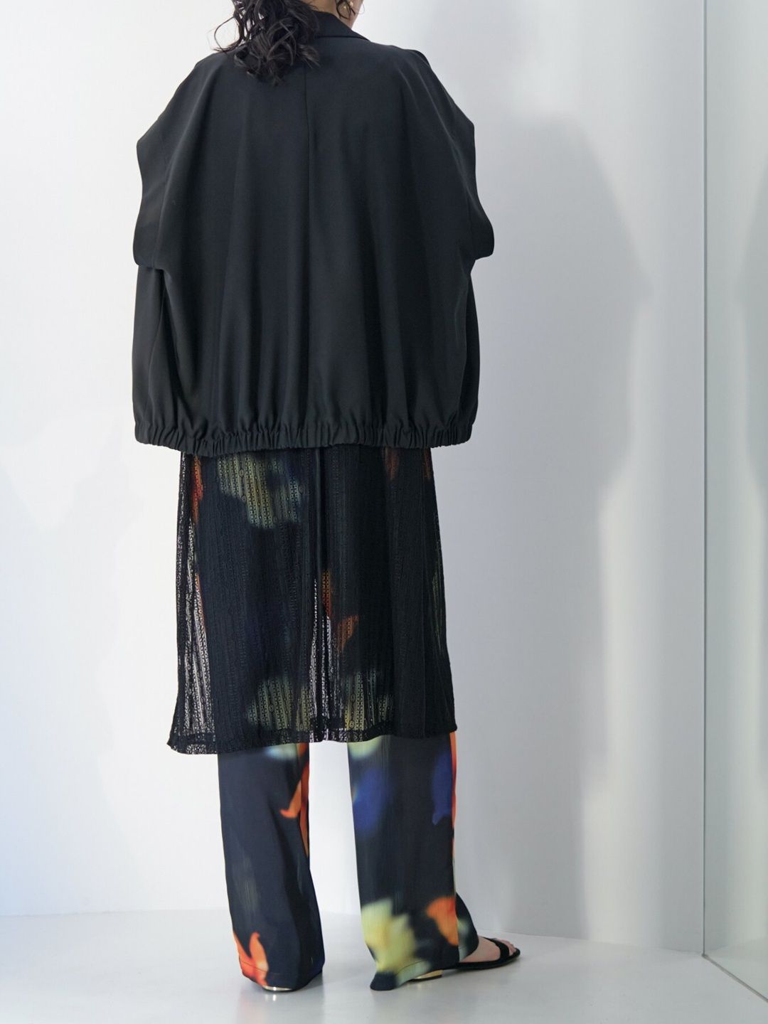 [4263-623MK] オーバーフォルムダブルジレ ブラック