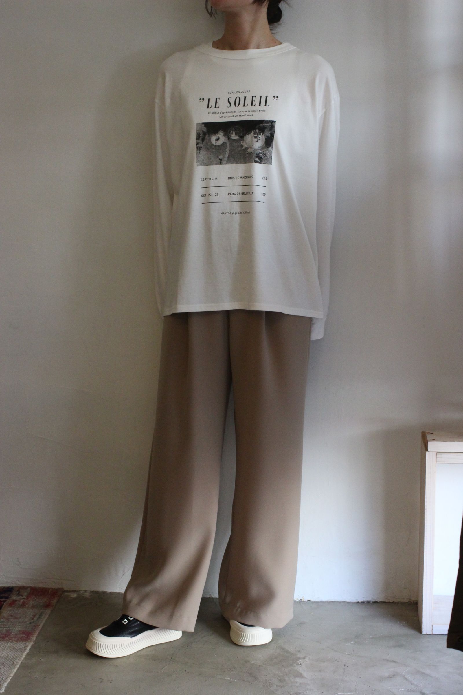 ダブルクロスワイドパンツ ベージュ