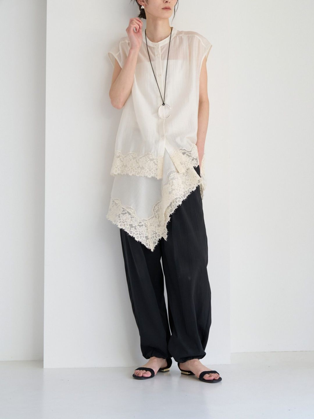 [3863-651BZ] シアーバルーンPT ライトグレー