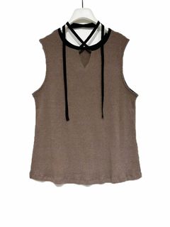 [8452-245KK] チョーカーリブTOPS ブラウン