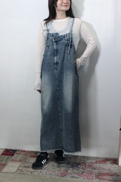 デニム/ツイル ジャンパースカート インディゴブルー