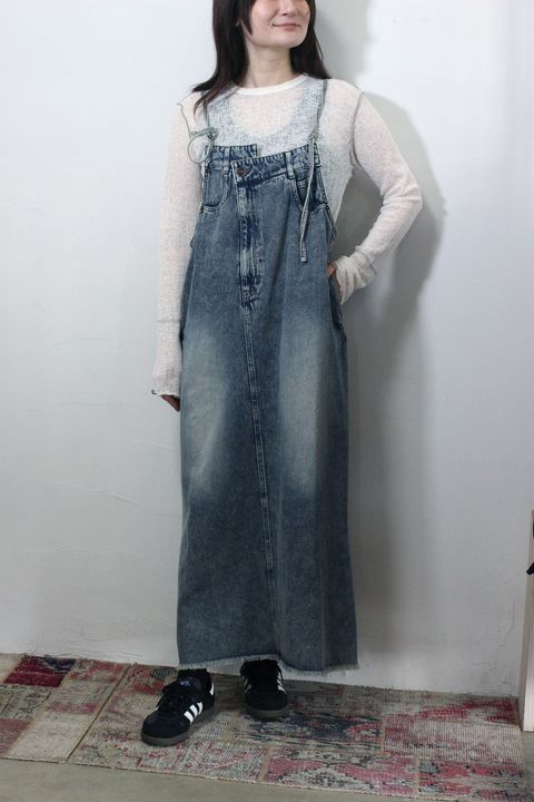 デニム/ツイル ジャンパースカート インディゴブルー