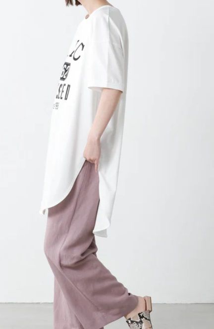 ロゴプリントロングTシャツ ホワイト