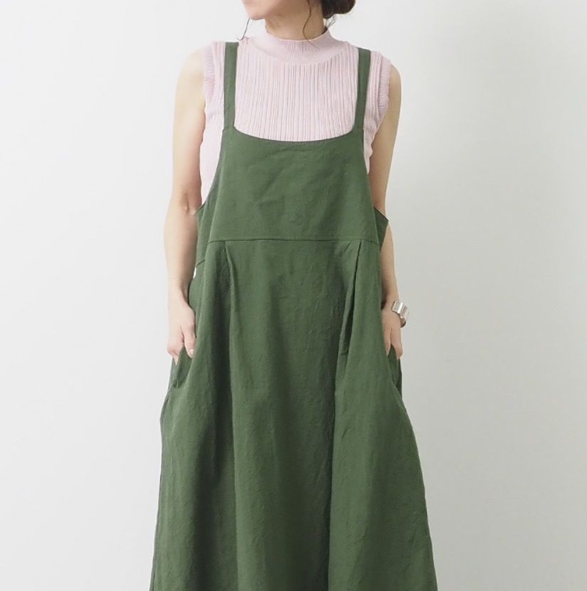 【NARU(ナル）】シーチングハンドワッシャー サロペットスカート 655840 NARU(ナル) シーチングハンドワッシャー サロペットスカート