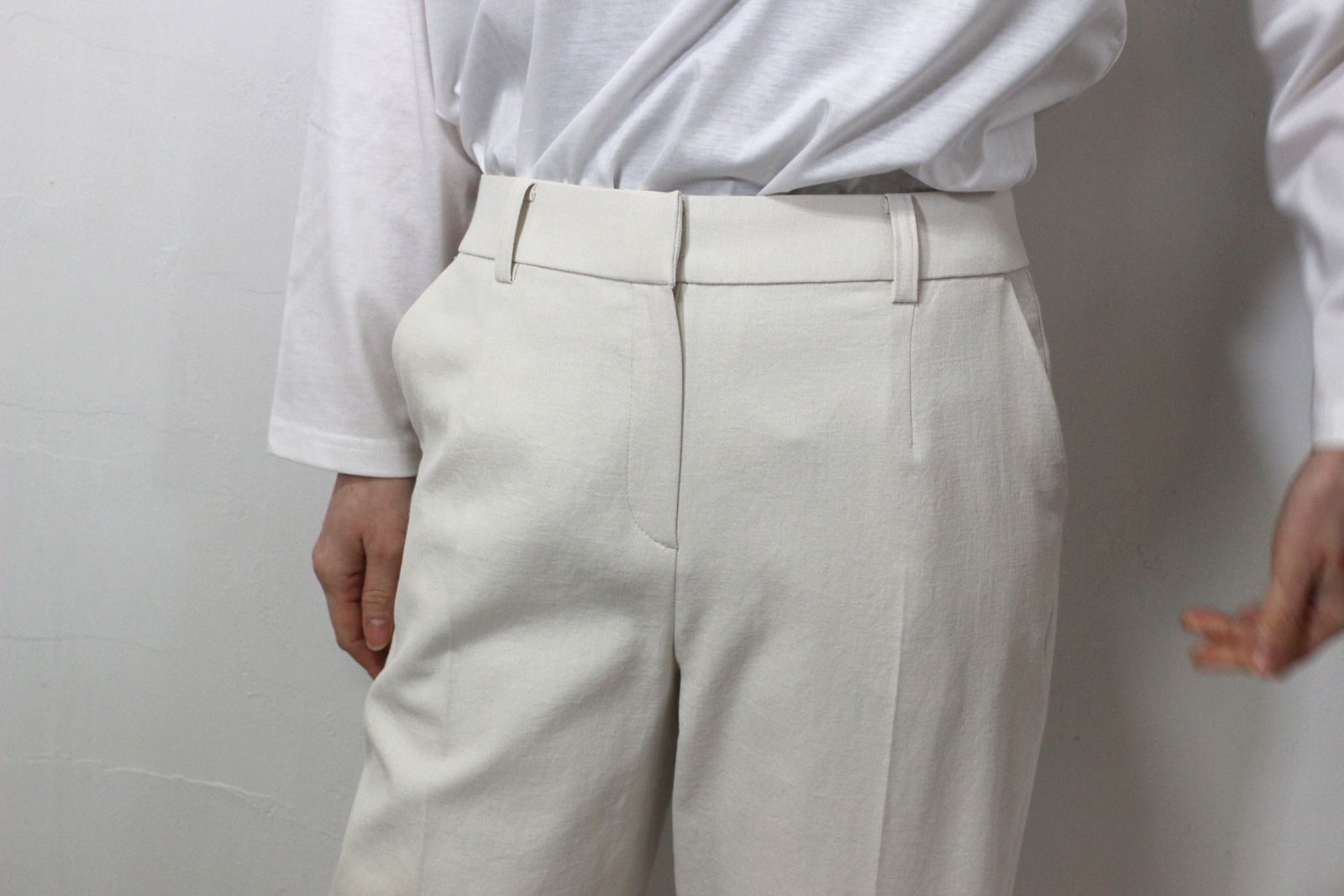 テーパードワイドパンツ ネイビー