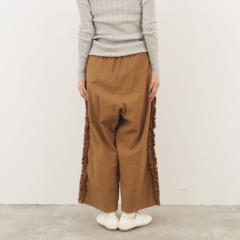 シーチングハンドワッシャー フリンジパンツ コヨーテ