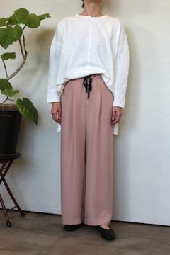 ダブルクロスワイドイージーパンツ ピンクベージュ