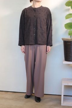 コスミカルウォーム裏起毛セミワイドパンツ モカ