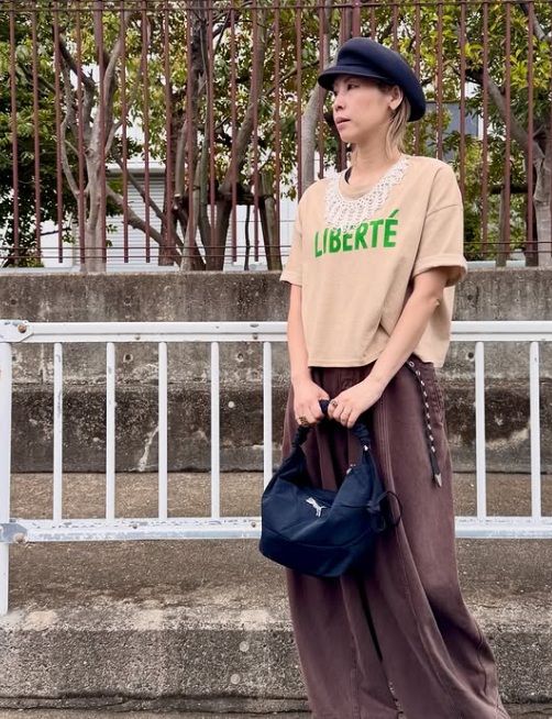 pearl necklace LOGO T ホワイト