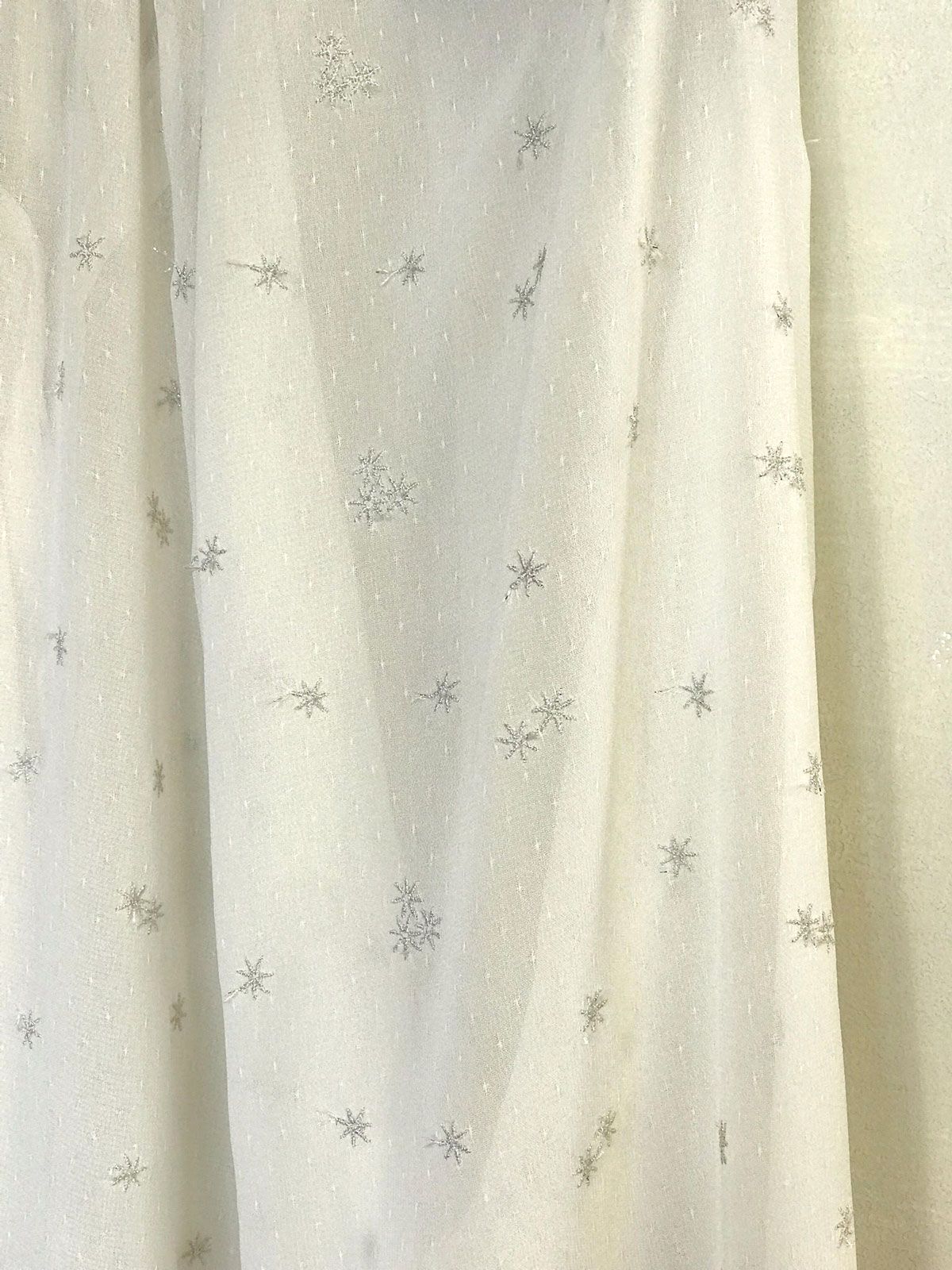 星柄刺繍レギュラーカラーブラウス アイボリー