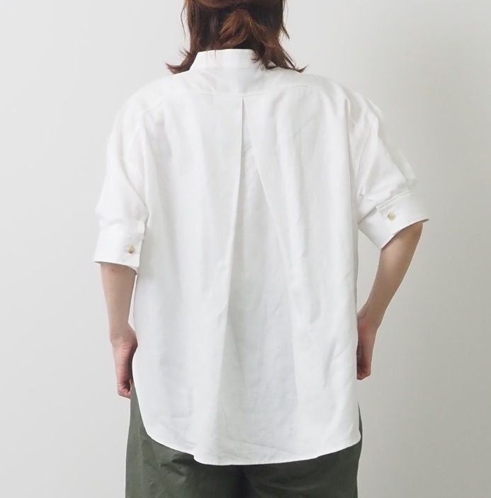 綿麻ツイルシャンブレーハーフスリーブシャツ オフ