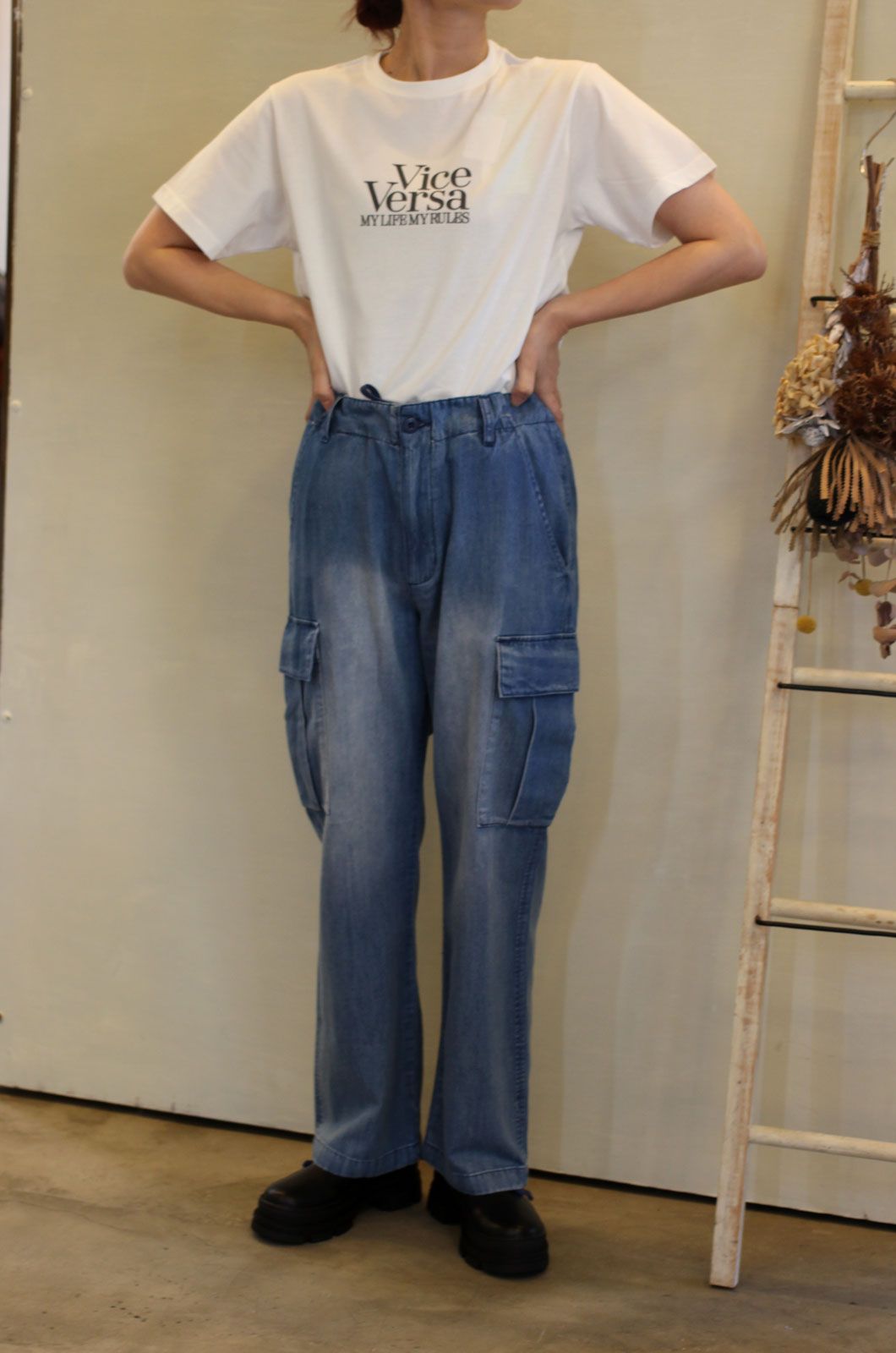 デニムカーゴパンツ インディゴ