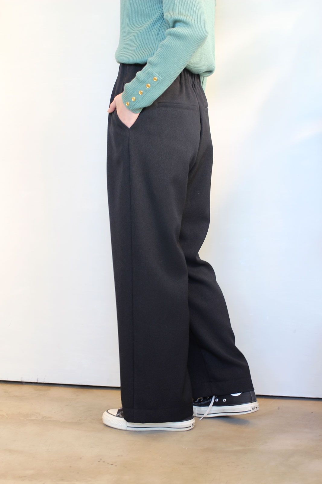 ツムギ―トセミワイドパンツ ブラック