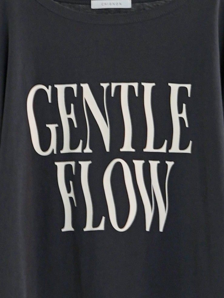[8461-103KK] ”FLOW”ウェイブロゴTee  チャコール