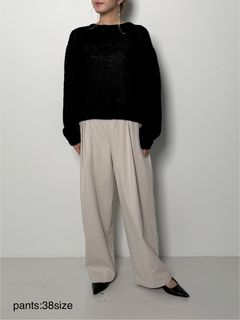 [3856-474BT] ハイウエストウォッシュPT グレー