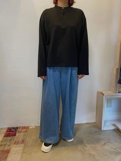 ジャージーファブリック ラグビーシャツ ブラック