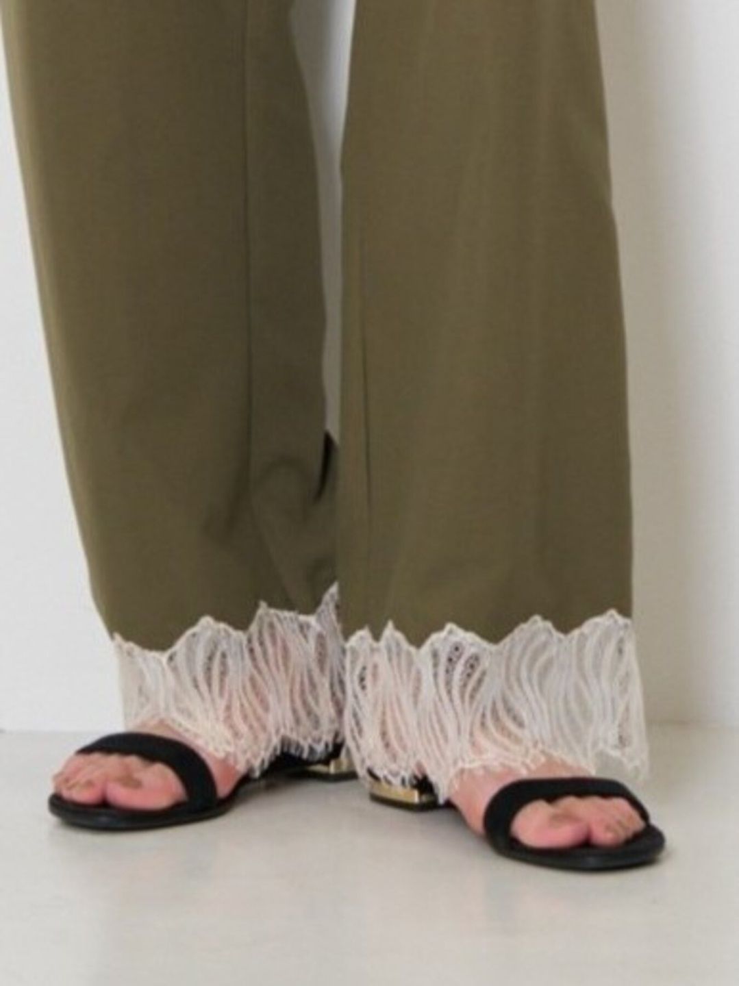 [3563-682NH] レースサテンイージーPT ブラック