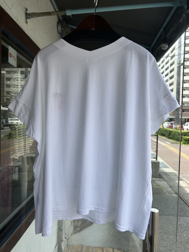 レクタングルパネルTシャツ オフxライトブルー