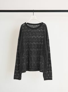 [9561-088GS] クラッシュドットニット ブラック