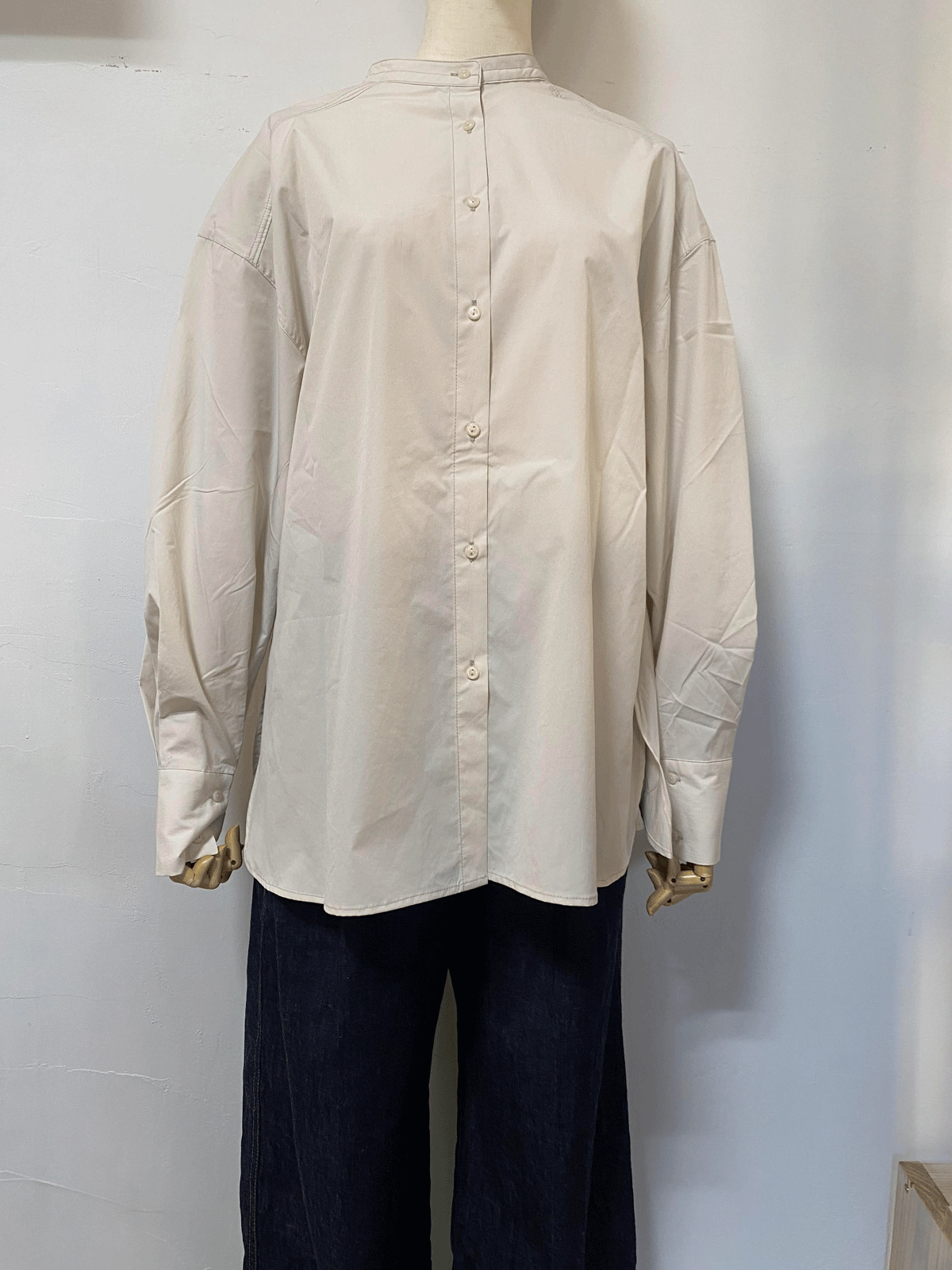 ポリエステルブロード フリルシャツ オフ